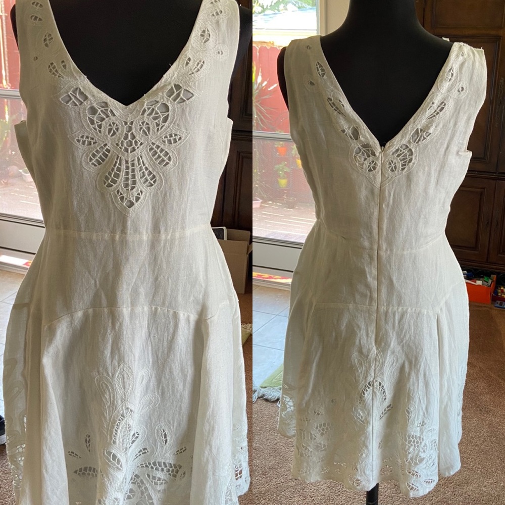 NWT Joie White Linen Dress Size 10